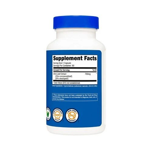 Nutricost, Olive Leaf 20% Oleuropein, 750 Mg, 90 Caps - Image 2