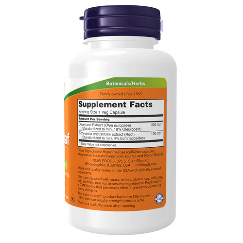 Now Foods, Olive Leaf Extract Extra Strength, 500mg 18%, 100 Veg Caps - Image 2