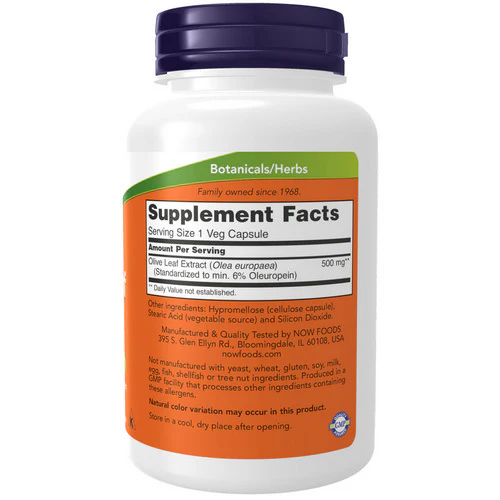Now Foods, Olive Leaf Extract, 500 mg, 120 Vcaps - Image 2
