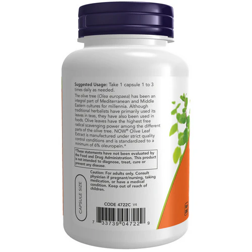 Now Foods, Olive Leaf Extract, 500 mg, 120 Vcaps - Image 3