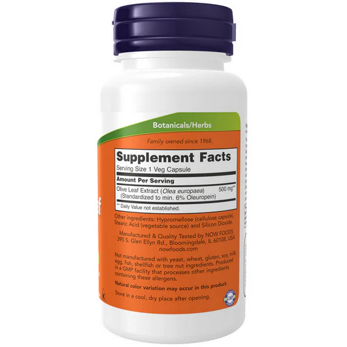 Now Foods, Olive Leaf Extract, 500 mg, 60 Vcaps - Image 2