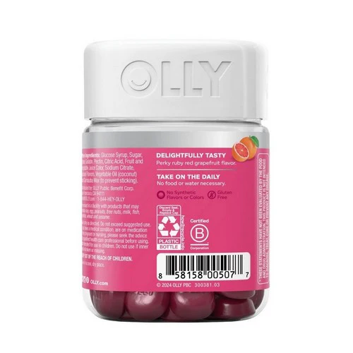 Olly, Undeniable Beauty Gummies Grapefruit Glam, 60 Guumies - Image 3