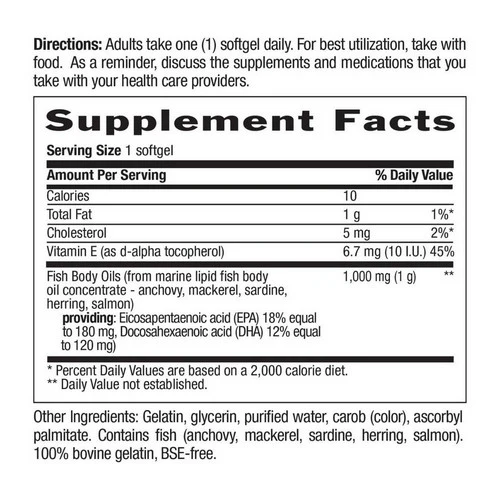 Country Life, Omega 3 Fish Body Oils, 1000 MG, 50 Sftgls - Image 2