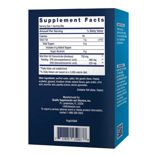 Life Extension, Omega-3 Fish Oil Gummy Bites, 36 Gummies - Image 2