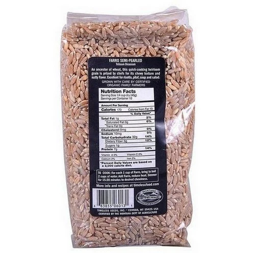 Timeless Natural Foods, Organic Heirloom Semi Pearled Farro, 16 Oz - Image 2