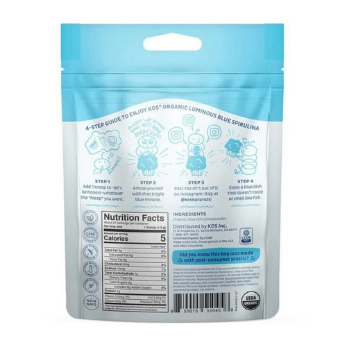 Kos, Organic Luminous Blue Spirulina, 1.4 Oz - Image 2