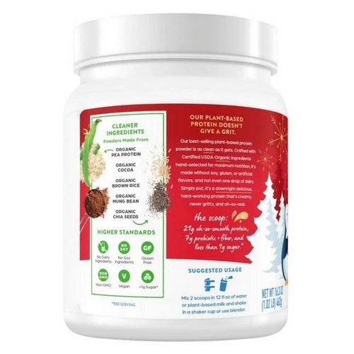 Orgain, Organic Plant Based Protein Powder, Peppermint Hot Cocoa 1.02 Lb - Image 2