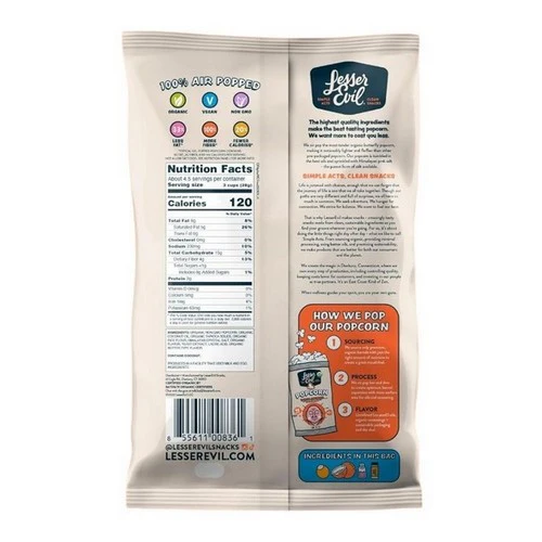 Lesser Evil, Organic Popcorn No Cheese Cheesiness, 4.6 Oz (Case Of 12) - Image 2