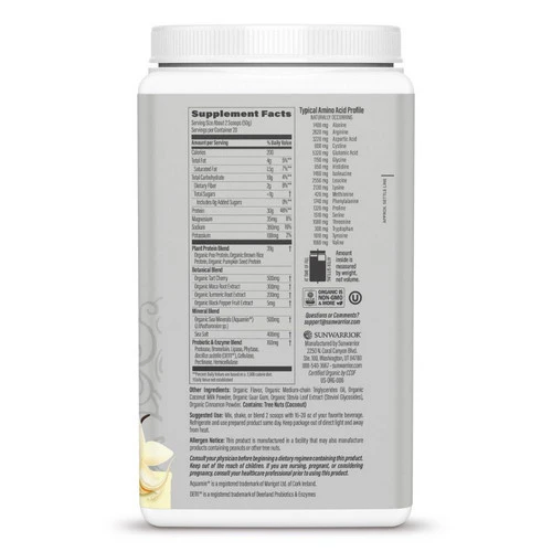 Sunwarrior, Organic Vanilla Active Protein, 2.2 Lbs - Image 3