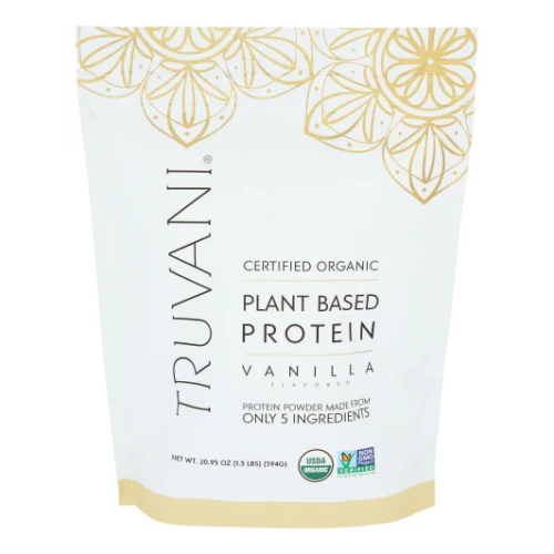 Truvani, Organic Vanilla Plant Based Protein Powder, 20.95 Oz