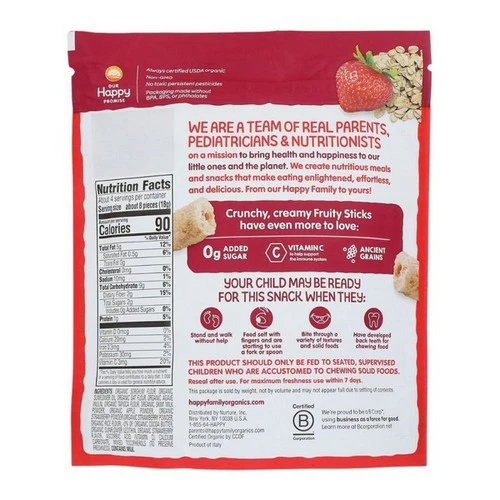 Happy Tot, Organics Fruity Sticks Strawberry, 2.54 Oz (Case Of 6) - Image 2