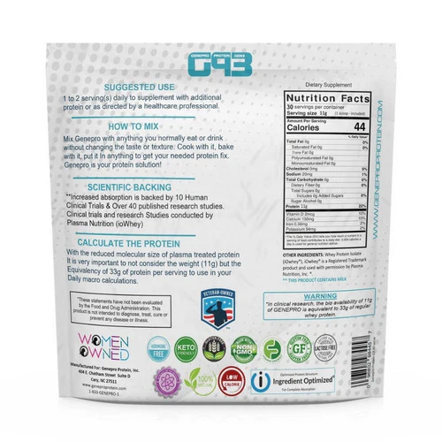 Genepro Protein, Original Protein Unflavored, 325 Grams - Image 2