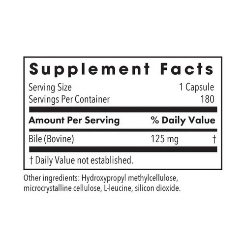 Nutricology/ Allergy Research Group, Ox Bile Essential For Fat Digestion, 125 Mg, 180 Veg Caps - Image 2