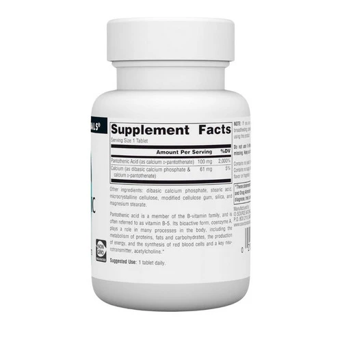 Source Naturals, Pantothenic Acid, 100 mg, 100 Tabs - Image 2