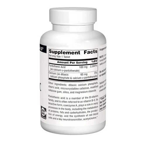 Source Naturals, Pantothenic Acid, 100 mg, 250 Tabs - Image 2