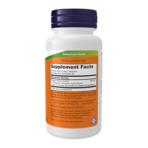 Now Foods, Passion Flower Extract, 90 Vcaps - Image 2