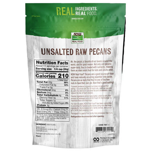 Now Foods, Pecans Halves and Pieces Raw, 12 oz - Image 2