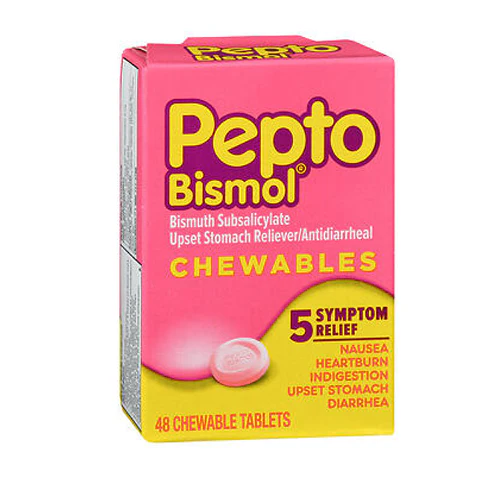 Pepto-Bismol, Five Symptom Stomach Relief Chewable, 48 Tablets