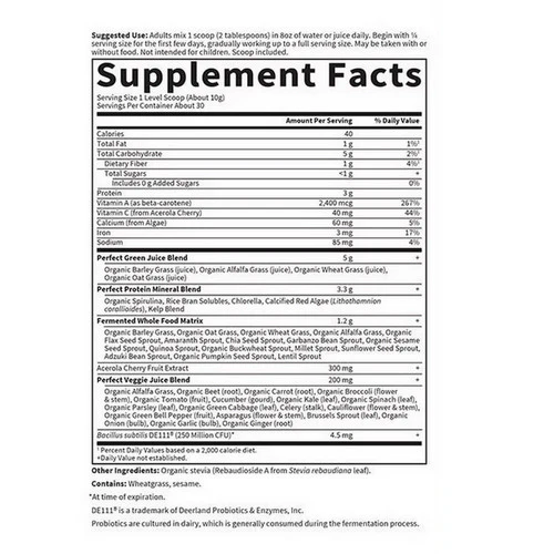 Garden of Life, Perfect Food Super Green Formula Powder, 10.58 Oz - Image 2