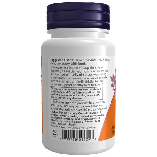 Now Foods, Policosanol Double Strength, 20 Mg, 90 Veg Caps - Image 3