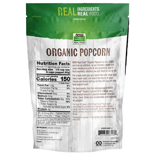 Now Foods, Popcorn Organic, 24 oz - Image 2
