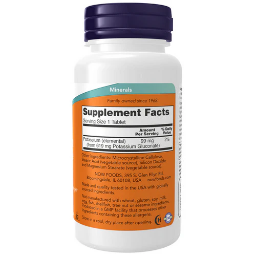 Now Foods, Potassium Gluconate, 99 mg, 100 Tabs - Image 2