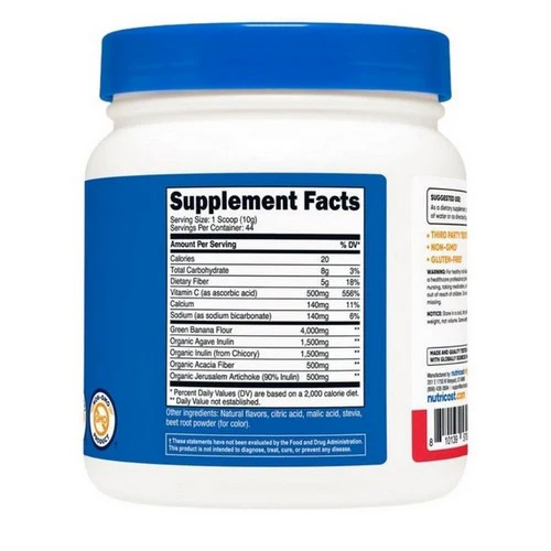 Nutricost, Prebiotic Fiber Powder Fruit Punch, 1 Lb - Image 2