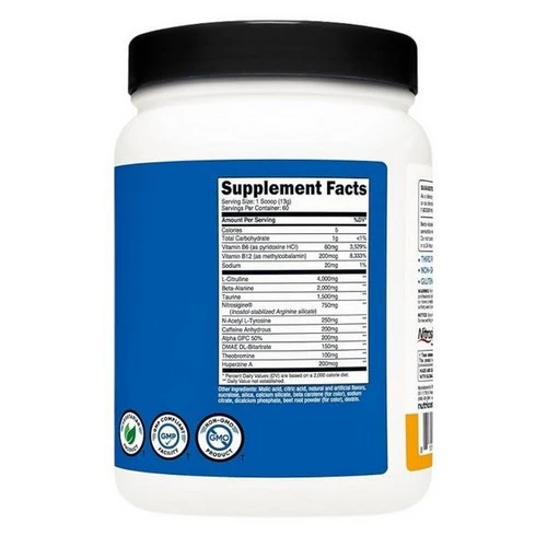 Nutricost, Preworkout Complex Peach Mango, 60 Servings - Image 2