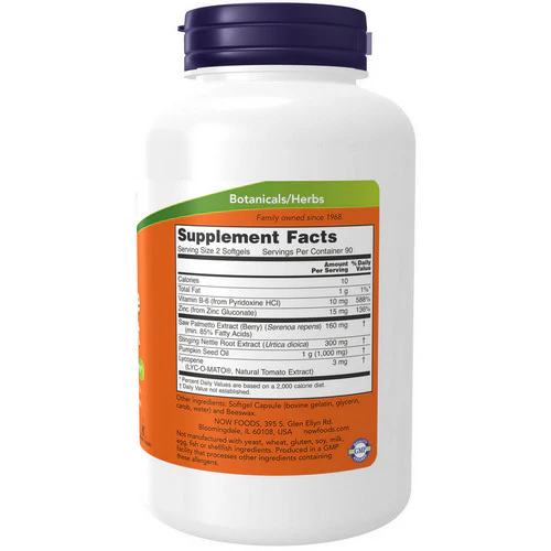 Now Foods, Prostate Support, 180 Sgel - Image 2
