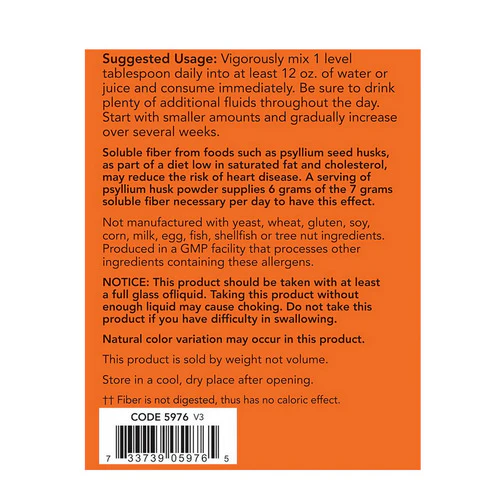 Now Foods, Psyllium Husk Powder, 12 lb - Image 3