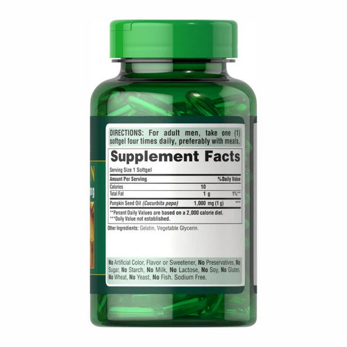 Puritan's Pride, Pumpkin Seed Oil, 1000 mg, 100 Softgels - Image 2