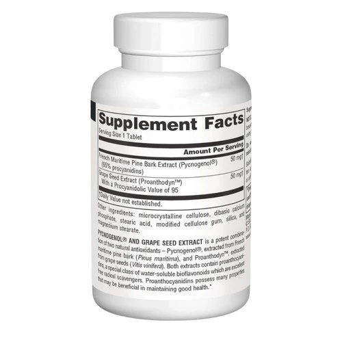 Source Naturals, Pycnogenol and Grape Seed Extract, 100 30 Tabs - Image 2