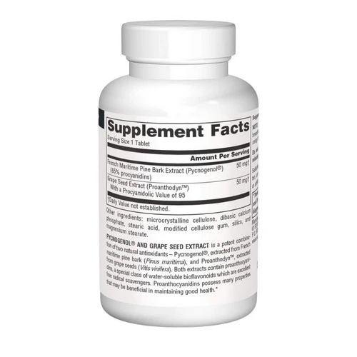 Source Naturals, Pycnogenol and Grape Seed Extract, 100 60 Tabs - Image 2