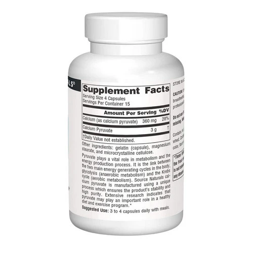 Source Naturals, Pyruvate Power, 750 MG, 60 Caps - Image 2