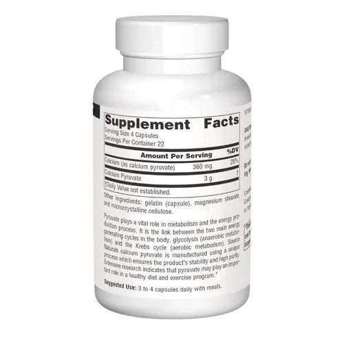 Source Naturals, Pyruvate Power, 750 MG, 90 Caps - Image 2