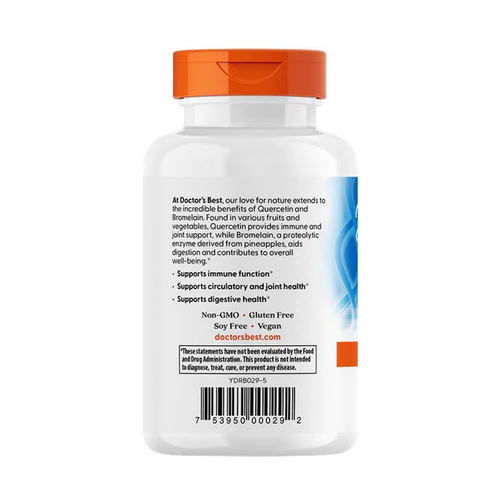 Doctors Best, Quercetin Bromelain, 180 Veggie Caps - Image 3