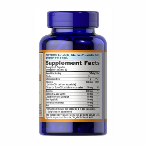 Puritan's Pride, Quercetin Complex with Vitamin C, 100 Vegi Caps - Image 3