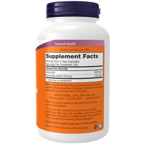 Now Foods, Quercetin with Bromelian, 240 Vcaps - Image 2