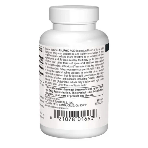 Source Naturals, R-Lipoic Acid, 100 MG, 30 Tabs - Image 3