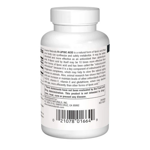 Source Naturals, R-Lipoic Acid, 100 MG, 60 Tabs - Image 3