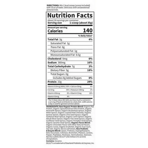 Garden of Life, RAW Organic Protein Powder, 24.69 Oz - Image 2