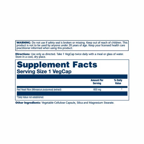 Solaray, Red Yeast Rice, 600 mg, 120 Veg Caps - Image 2