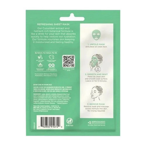 Burts Bees, Refreshing Cucumber Sheet Mask, 1 Count - Image 2