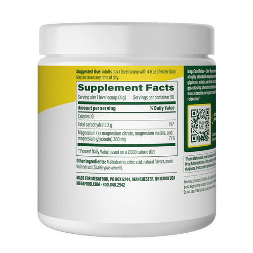 MegaFood, Relax + Calm Magnesium Powder, Raspberry Lemonade Flavor, 7.05 Oz - Image 3
