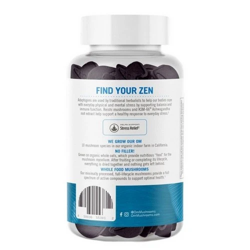 Om Mushrooms, Relax Mushroom Blueberry Gummies, 56 Gummies - Image 2