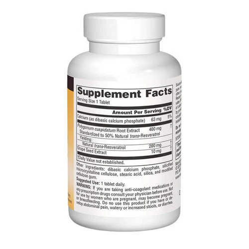 Source Naturals, Resveratrol, 200 mg, 30 Tabs - Image 2