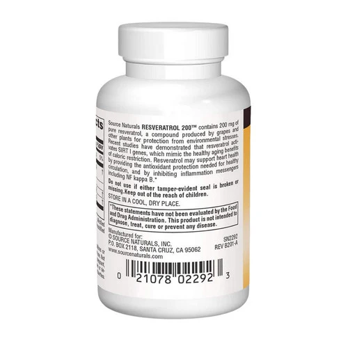 Source Naturals, Resveratrol, 200 mg, 30 Tabs - Image 3
