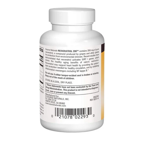 Source Naturals, Resveratrol, 200 mg, 60 Tabs - Image 3