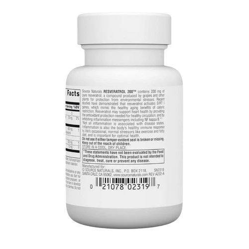 Source Naturals, Resveratrol, 200 mg, 30 Vcaps - Image 3
