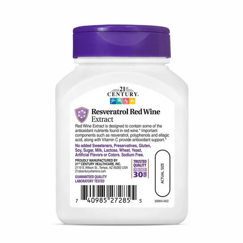 21st Century, Resveratrol, 90 Tabs - Image 4